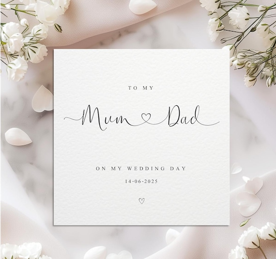 Personalised Mum & Dad Wedding Card I Luxury