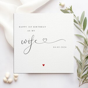 Personalised First Birthday as my Husband Card I Wife I 1st I Luxury zdjęcie 2