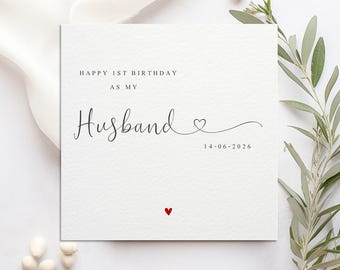 Personalised First Birthday as my Husband Card I Wife I 1st I Luxury