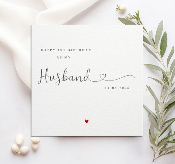 Personalised First Birthday as my Husband Card I Wife I 1st I Luxury