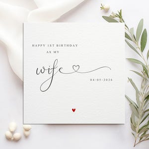Personalised First Birthday as my Husband Card I Wife I 1st I Luxury zdjęcie 5
