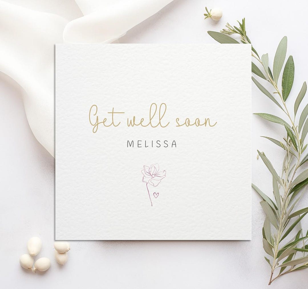 Personalised Get Well Soon Card I Luxury I Minimalist - Etsy UK