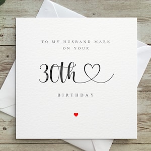 Personalised  40th birthday, 50th, 60th, 70th, any age, to my wife, husband, fiancé, fiancée, boyfriend, for him, card for her, Personalised