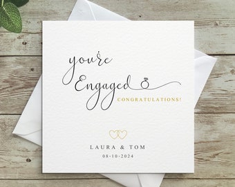 Personalised Engagement Card, You're Engaged, Congratulations, Engagement Card, Engagement, Personalised Card