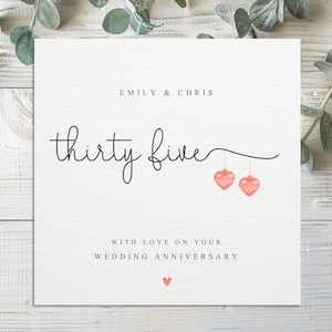 Personalised 35th Wedding Anniversary: Coral, Happy Anniversary, Wedding Anniversary, 35 years, 35th Anniversary, Personalised