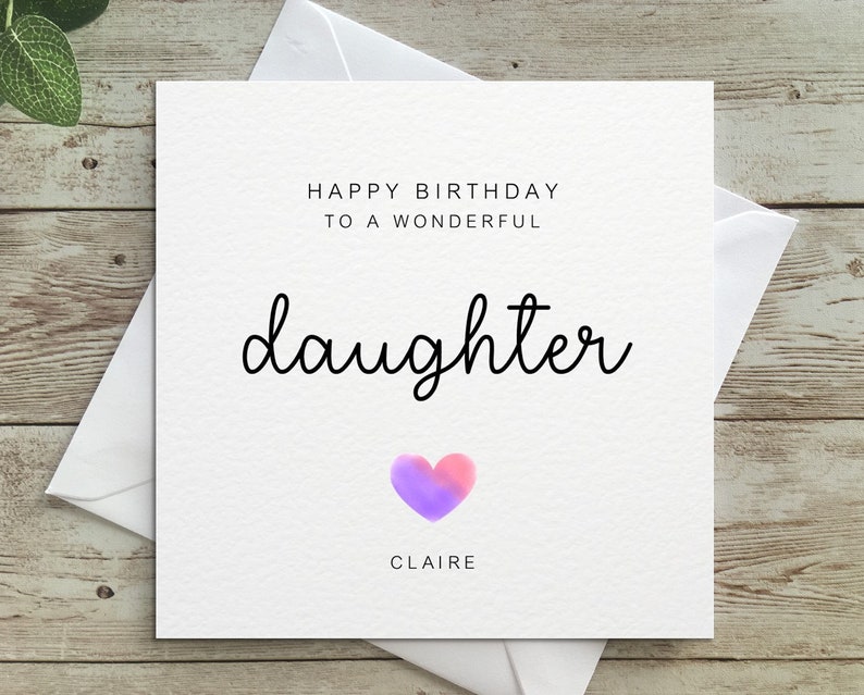 Personalised Happy Birthday Daughter Daughter Birthday Card | Etsy