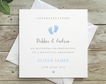 New Grandparents, Personalised, Congratulations, birth of your Grandson, Granddaughter, Personalised