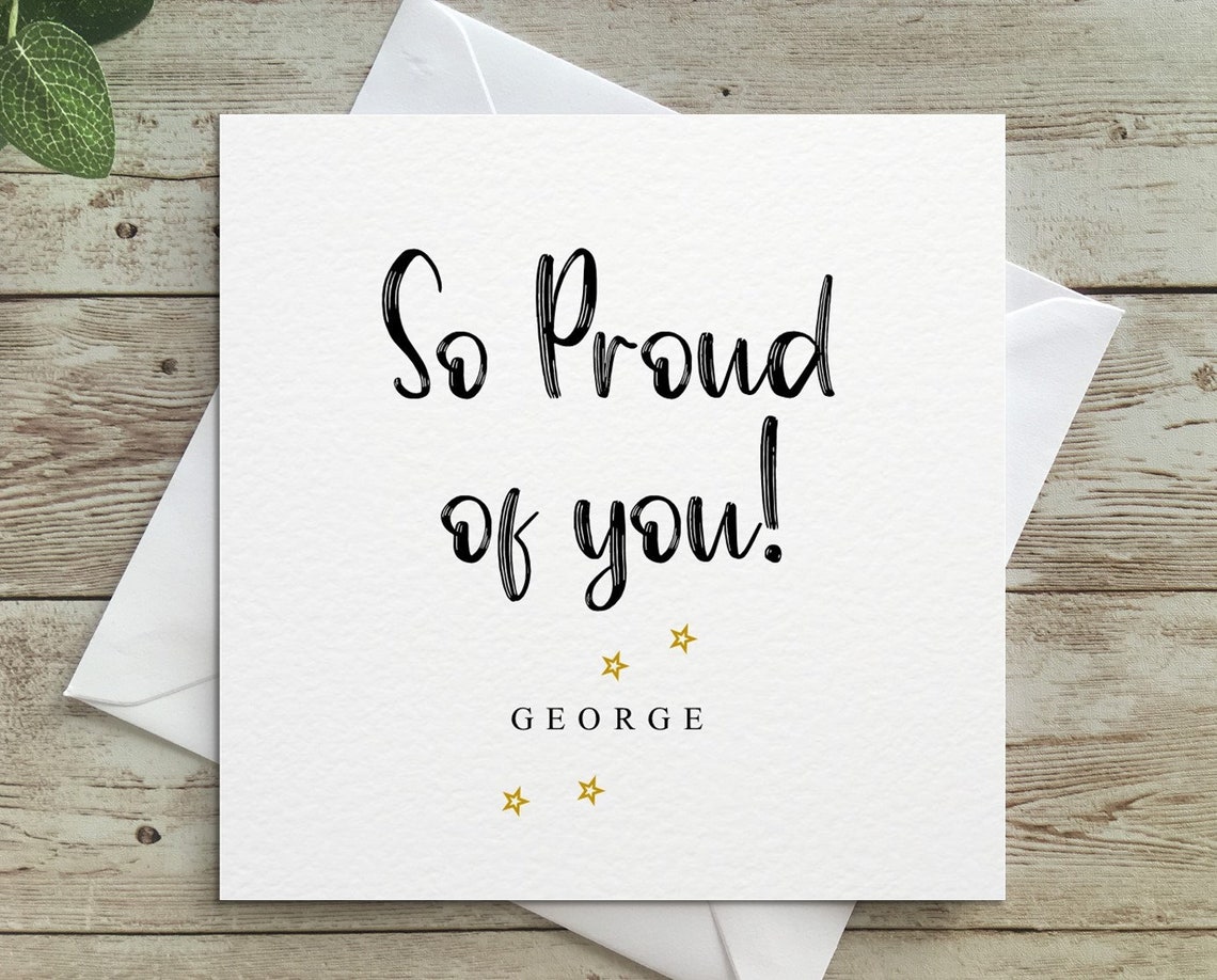 Personalised Proud of you so proud of you Congratulations Etsy