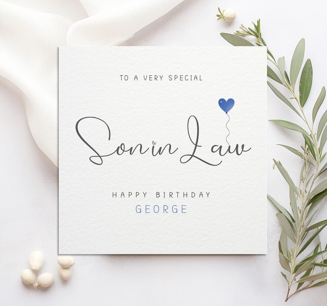 Personalised Son in Law Birthday Card I for Him I Luxury I Happy ...