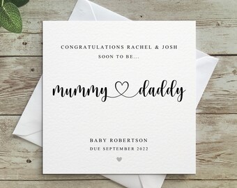Un bébé personnalisé carte nouveau bébé grossesse félicitations maman à être expecting Un bébé personnalisé carte nouveau bébé grossesse félicitations maman à être expecting