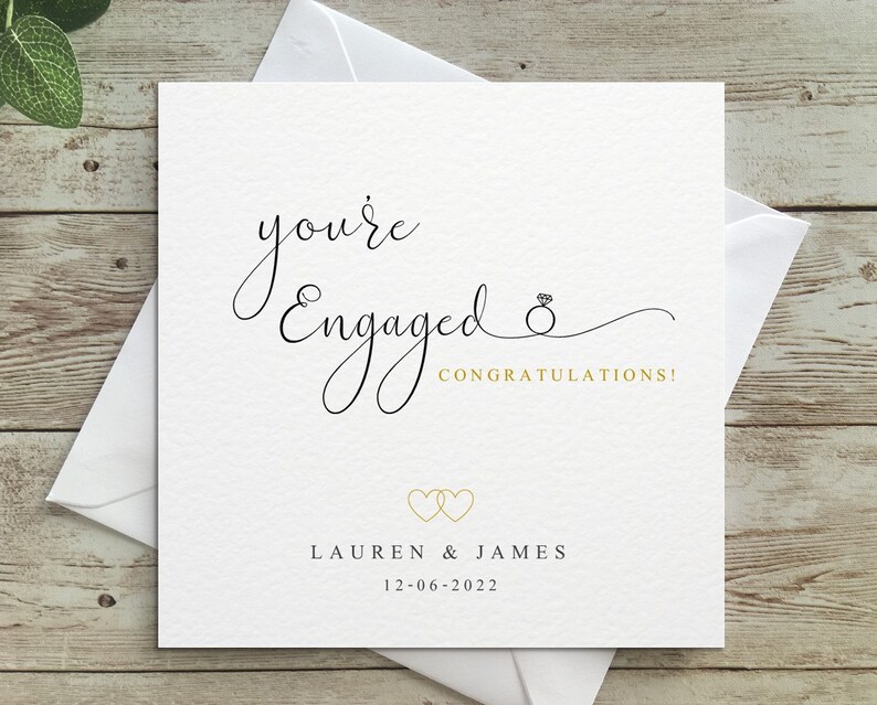 Personalised Engagement Card You're Engaged - Etsy UK