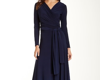 robe longue robe Maxi Robe Bridesmaid Robe Wrap Robe Robe Prom Robe de mariée Convertible Front-to-Back Cocktail Gown Made In USA.