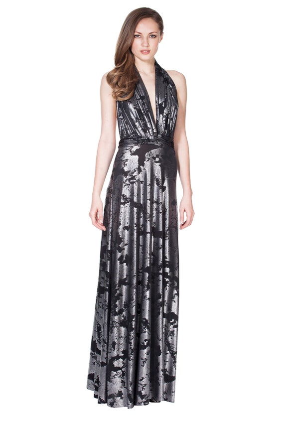 Metallic Shiny Shimmer Long Dress Bridesmaid Dress Infinity Dress Wrap Multiway Dress Prom Dress Wedding Dress Cocktail Dress Made In USA.