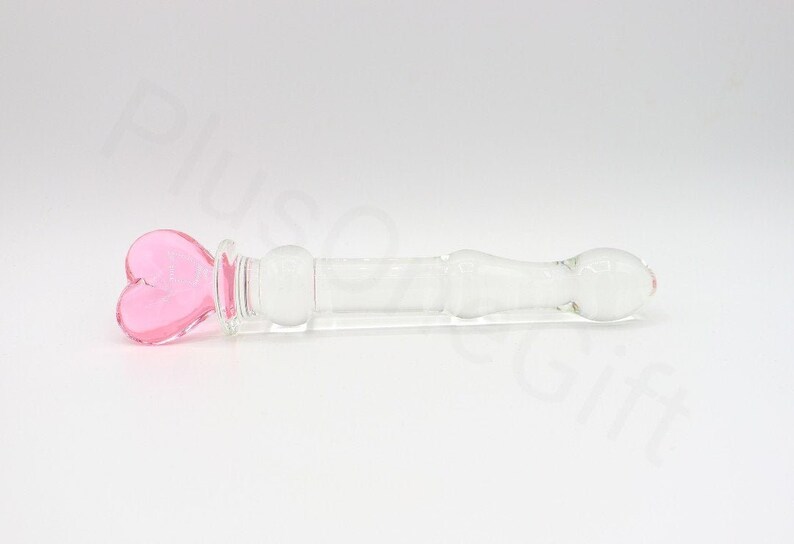 Love Wand/Dildo Crystal Clear Glass Massage Wand/ Pink/ Sex/ Cosplay/ Sex Toy/ Heart Shaped Handle/ Gift 