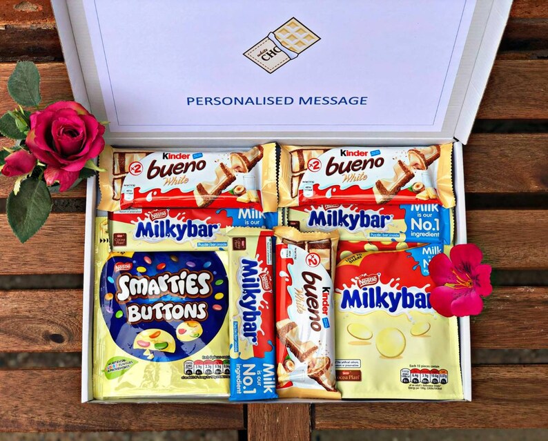 WHITE Chocolate Selection Hamper Box LARGE Kinder Bueno Etsy