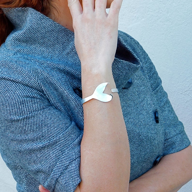Tail bracelet Mermaid tail cuff bracelets silver Cuff bracelets mermaid bangle bracelet fairytale jewelry Solid silver bangle bracelets