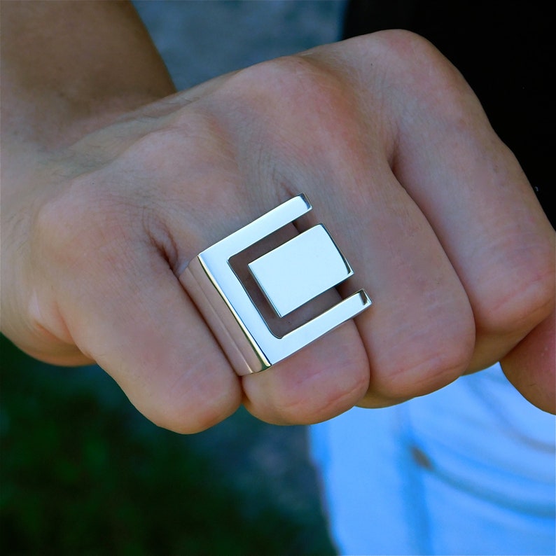 large-statement-ring-square-ring-chunky-ring-wide-ring-etsy