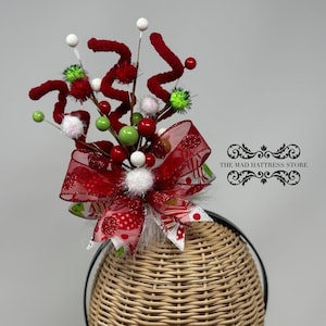 Red/White/Green Swirly Headband/Headpiece/Fascinator - Christmas/Holiday/Whimsical/Hooville/Grynch/Cindy/Candy Land/Party/Photo Prop