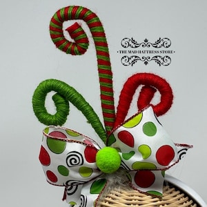 Red & Green Swirly Fascinator/Headband/Headpiece - Christmas/Holiday/Whimsical/Candy Land/Winter/Red/Green/Grynch/Wholand/Cindy/Hooville