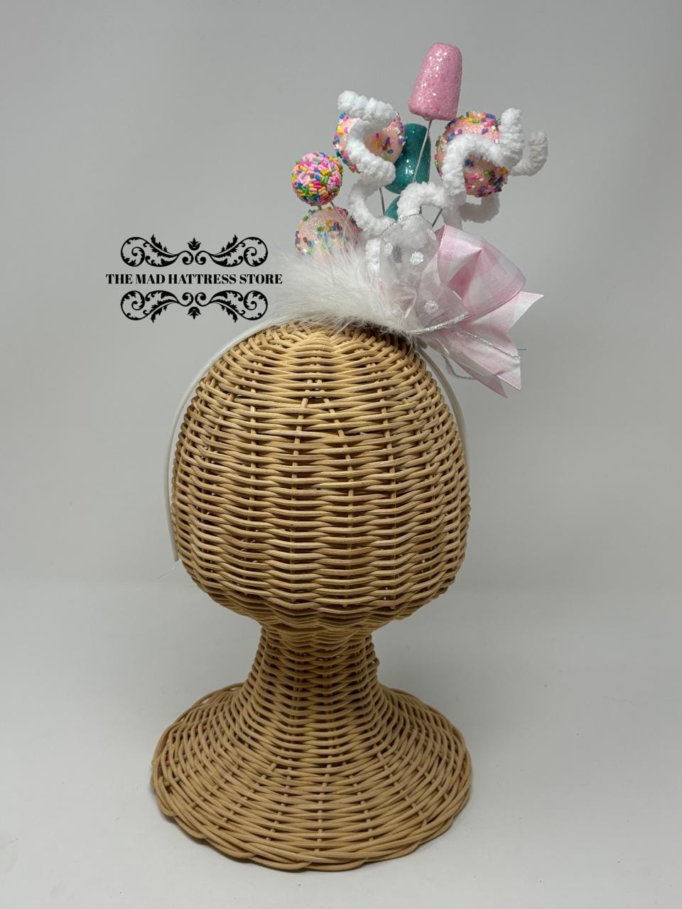 Pink Swirly Candy Headband/Fascinator/Headpiece
