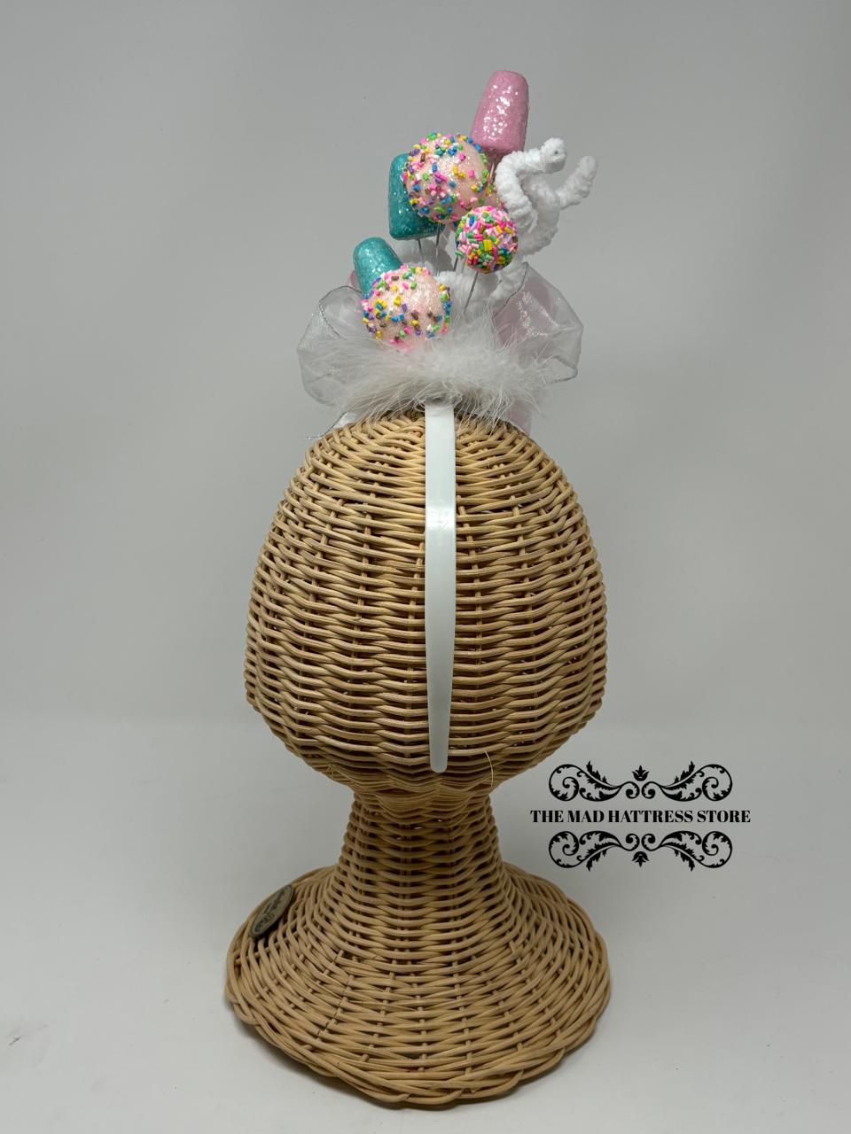 Pink Swirly Candy Headband/Fascinator/Headpiece