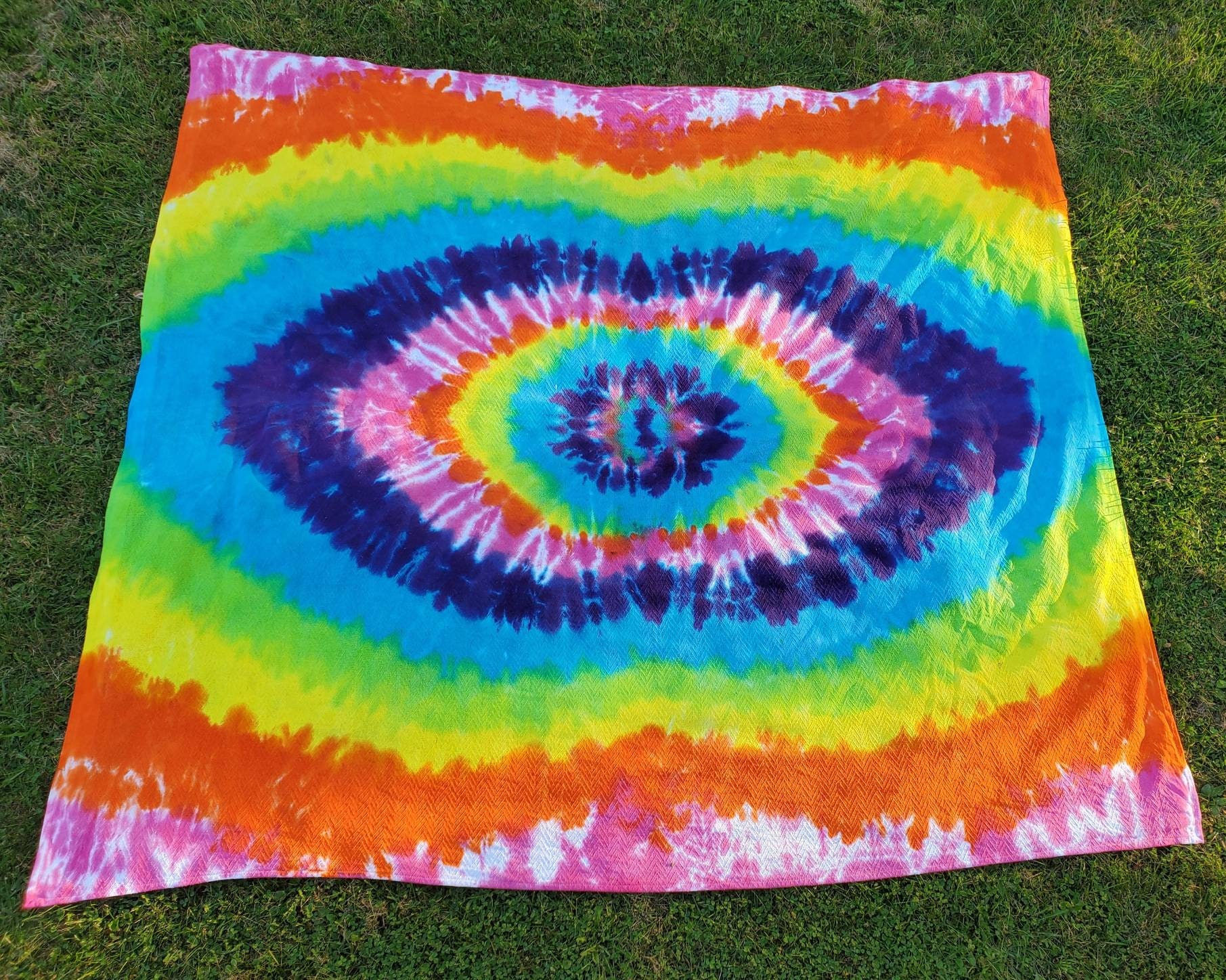 Tie Dye Blanket Rainbow Full Size Handmade Gift Large All Etsy