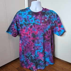 Galaxy Crinkle Tie Dye - T-Shirts Long Sleeve Sweatshirts Hoodies  S-2XL 3XL Plus Size - Hand Dyed Made to Order - Cosmic Black Tye Dye