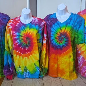 Rainbow Tie Dye Heart Spiral Crinkle Hurricane | T-Shirts, Tanks, Long Sleeve, Sweatshirts & Hoodies | S-3XL Plus Size