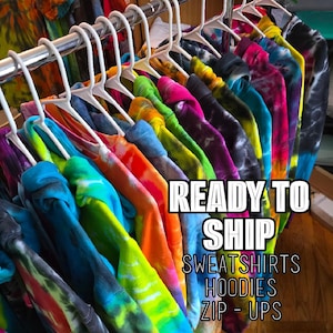 READY TO SHIP Tie-Dye Hoodies & Sweatshirts – Zip-Up, Sizes S-3XL | Handmade, Colorful Cozy | Fast Shipping - Festival Wear Gift Plus Size