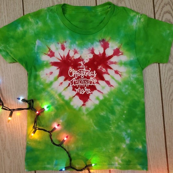Kids Tie Dye Shirt Heart Grinch 