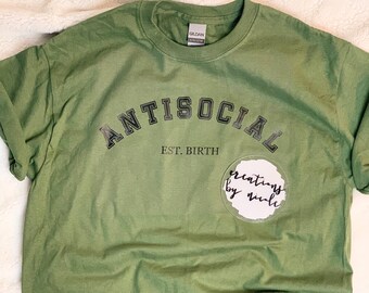 Antisocial EST. Birth T-Shirt - Introvert Humor Tee