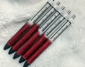 Nurse Syringe Needle Glitter Gel Pens Inkjoy 0.7 Personalized Custom Epoxy Appreciation Gift Bullet Journaling Valentine's Day Easter Gift