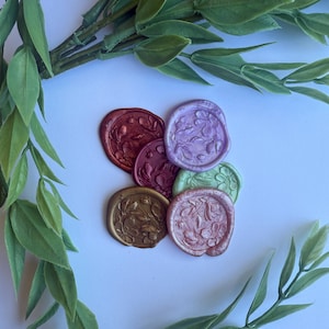 Custom Floral Wax Seal Stickers: Wedding Invitation Envelope Seals