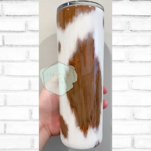 Cowhide Tumbler Cowhide Tumbler Design Hand Painted Tumbler Cow Print Tumbler Cow Tumbler Cow Print Tumbler xmas Christmas Gift for Her
