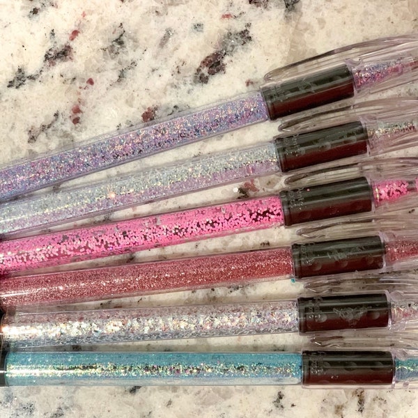 Glitter Pen Pentel RSVP 0.7 Fine Ballpoint Pens Custom Glitter Gift Teacher Nurse Appreciation Pen with Clip Lid Bullet Dot Journaling