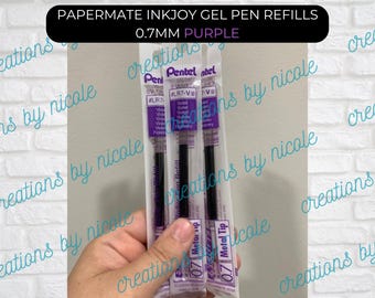 Refill Ink Compatible With Papermate Inkjoy Energel 0.7 Gel Pens - Purple