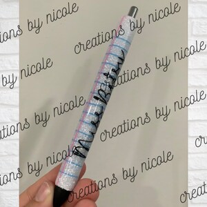 Teacher Notebook Paper Glitter Gel Pens Inkjoy 0.7 Personalized Custom Epoxy Resin Appreciation Gift Bullet Journaling Week Assistant School
