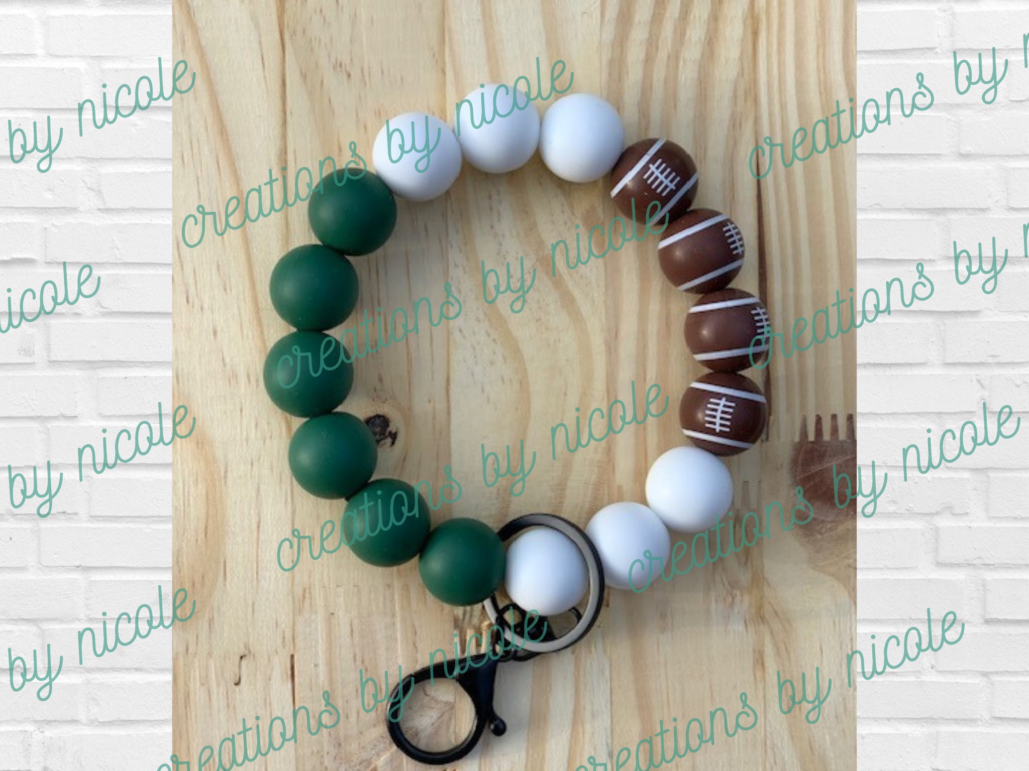 American Football Beads, Jewelry Making, 15mm Round Rugby Silicone Beads, Football  Beads, Bulk Beads, DIY Beaded Pen 