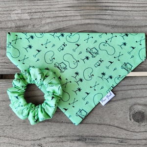 Who&#39;s Your Caddy? | Slip-On Pet Bandana | Dog Bandana | Dog Scarf | Cute Dog Accessory | Golf Dog Bandana | Golfing Bandana | Summer Bandana