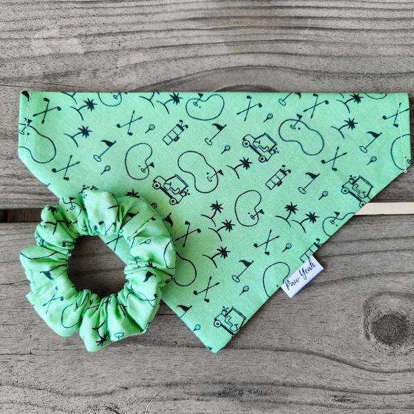 Who's Your Caddy? | Slip-On Pet Bandana | Dog Bandana | Dog Scarf | Cute Dog Accessory | Golf Dog Bandana | Golfing Bandana | Summer Bandana