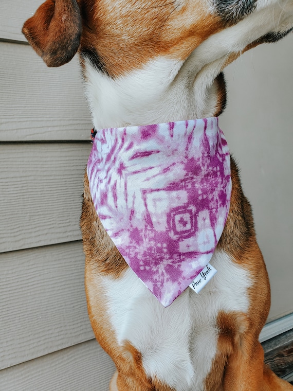 tie dye dog print Summer print Dog Bandana slip over the collar dog bandana 