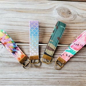 Key Fob | Wrist Key Holder | Wrist Key Fob | Cotton Key Fob | Key Wristlet | Keychain | Fabric Key Chain | Fabric Key Fob | Gold Key Fob