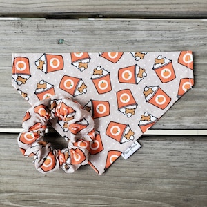 Pumpkin Pup Cup | Fall Slip-On Pet Bandana | Dog Bandana | Autumn Dog Bandana | Pumpkin Spice Latte | Puppuccino | Pup Cup | PSL Dog Bandana