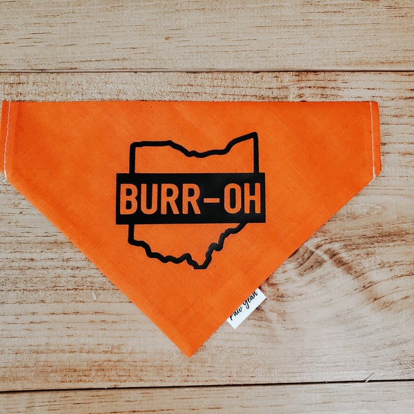 Burr-OH | Bandana pour animaux de compagnie à enfiler | Bandana pour chien | Écharpe de chien | Football de Cincinnati | Cincinnati | Super Bowl | Joe Burrow | Super Bowl 2022