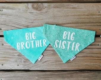 Big Brother/Sister Dog Bandana: Slip-On Pregnancy Announcement Pet Bandana