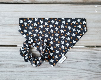 Howl-oween | Halloween Slip-On Pet Bandana | Dog Bandana | Dog Scarf | Cute Dog Accessory | Pumpkin Dog Bandana | Pumpkin | Ghost