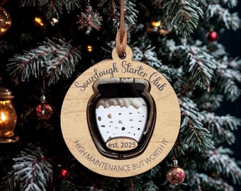Sourdough starter ornament, tree ornaments, sourdough club, homestead ornament