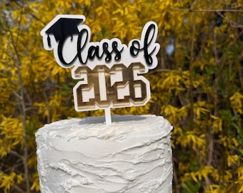 Class of 2026 graduation acrylic cake topper