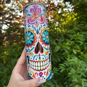 Sugar Skull Stainless Steel Tumbler, Day of the Dead, 20 oz