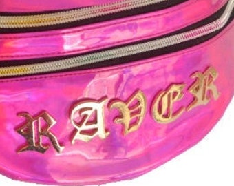 Unique valentine Crossbody-Metal slogan Fanny Bag-Barbie Pink-Holographic Travel-luxury Fitness waist-fashion-Wardrobe Essential-belt bumbag